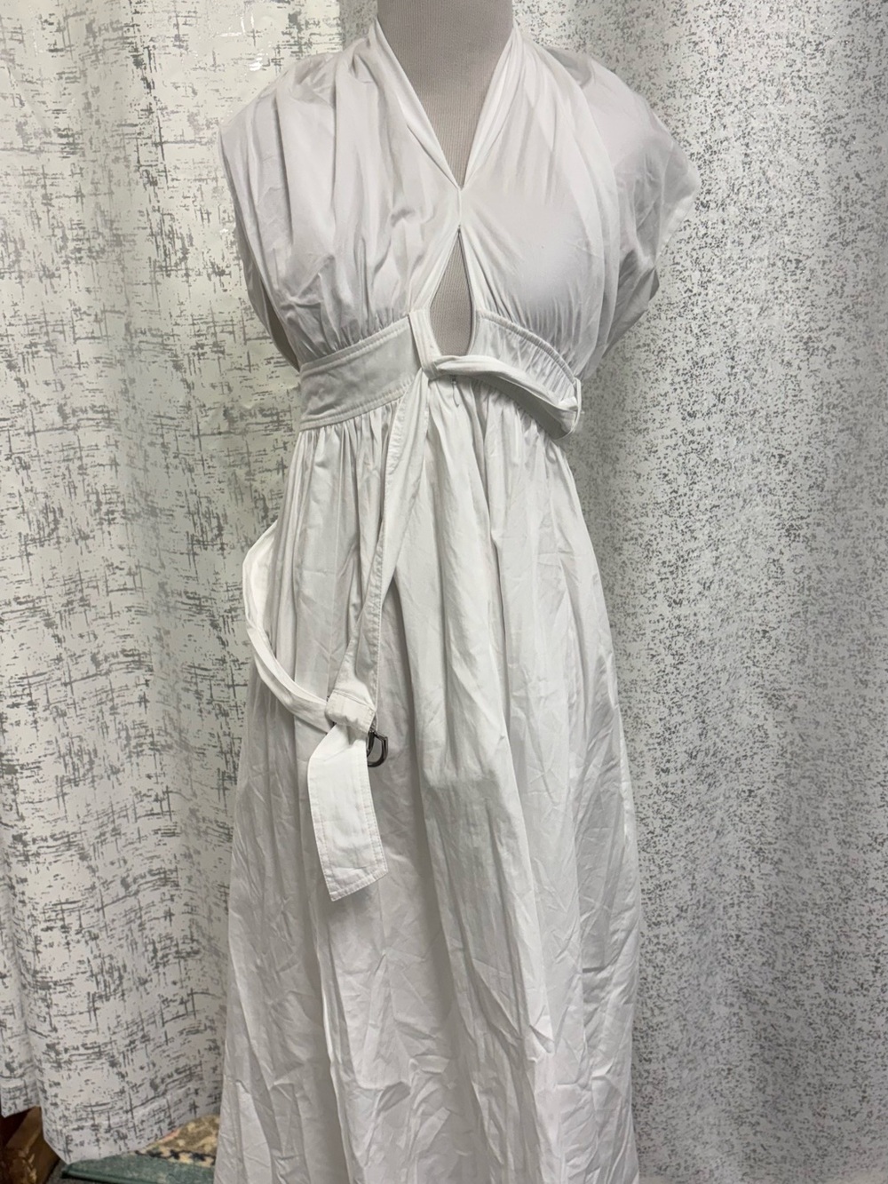 10 Crosby Derek Lam White Halter Maxi Dress with Belt